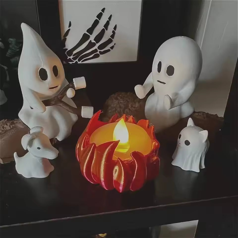 Ghost Campfire Halloween Decor